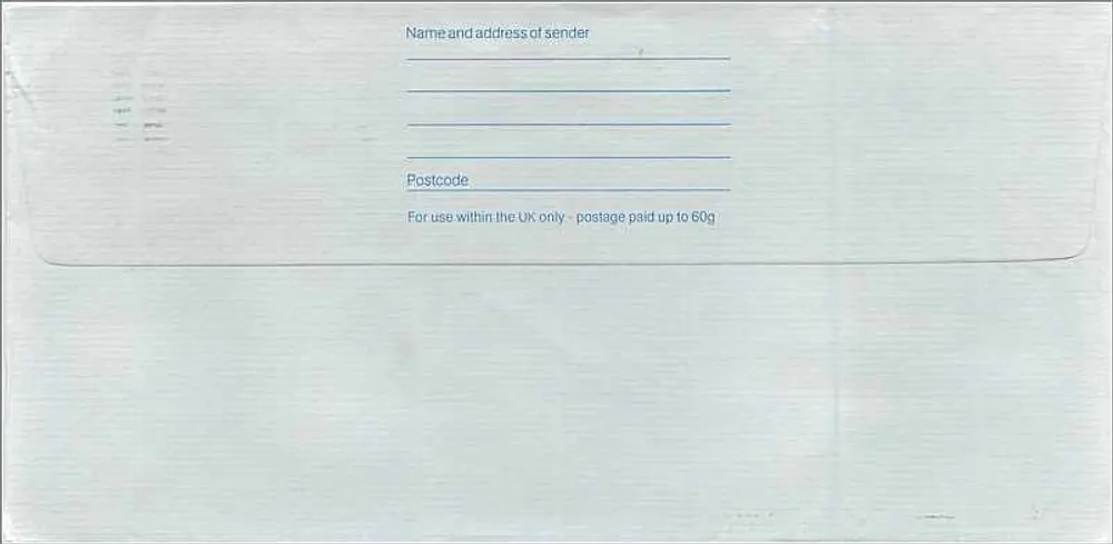 Englische Ansichtskarte — 1£ Royal Mail 1980 — an das Australian Consulate in Manchester adressiert - Rückseite