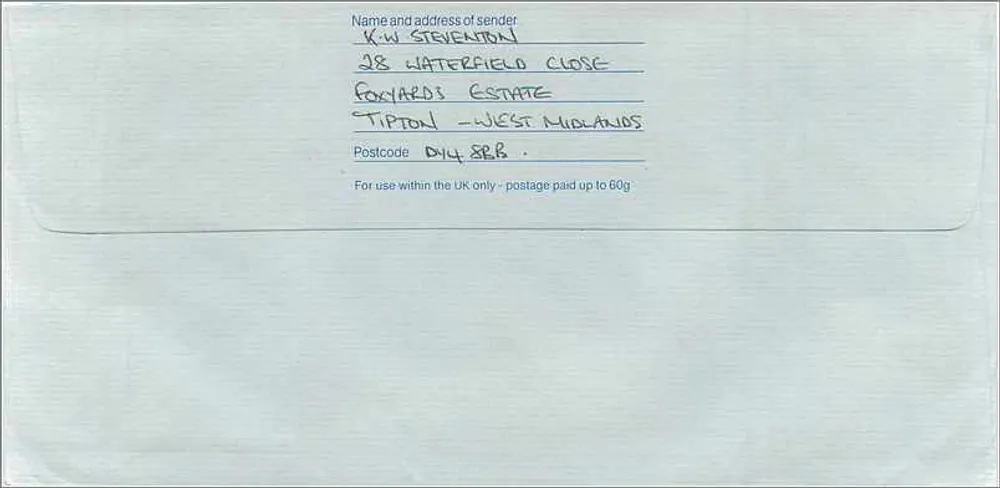 Ansichtskarte an das australische Konsulat in Manchester — Royal Mail, 1989 - Rückseite