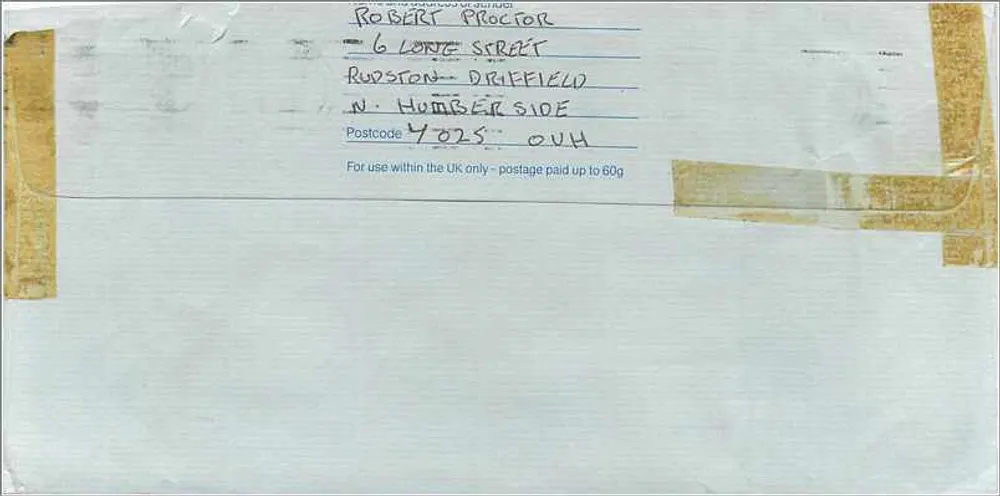 Postkarte an das australische Konsulat in Manchester — Royal Mail First Class - Rückseite