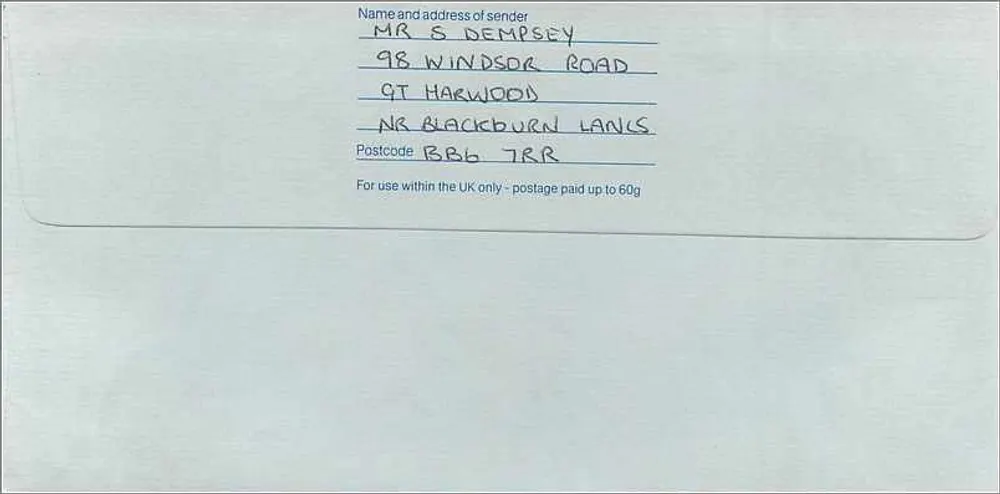 Ansichtskarte an das australische Konsulat in Manchester — Royal Mail, 1998 - Rückseite