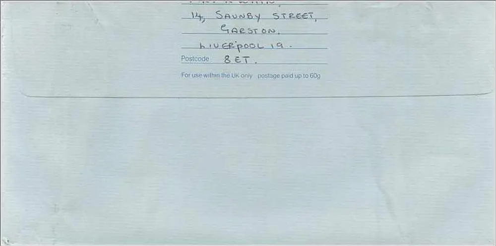 Erste Klasse Royal Mail-Umschlag — an das australische Konsulat in Manchester — mit 1£-Stempel - Rückseite