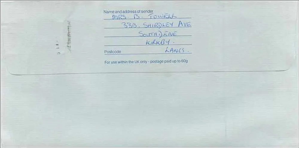 Australasia House Consul — Chatsworth House, Lever Street, Manchester — Royal Mail - Rückseite