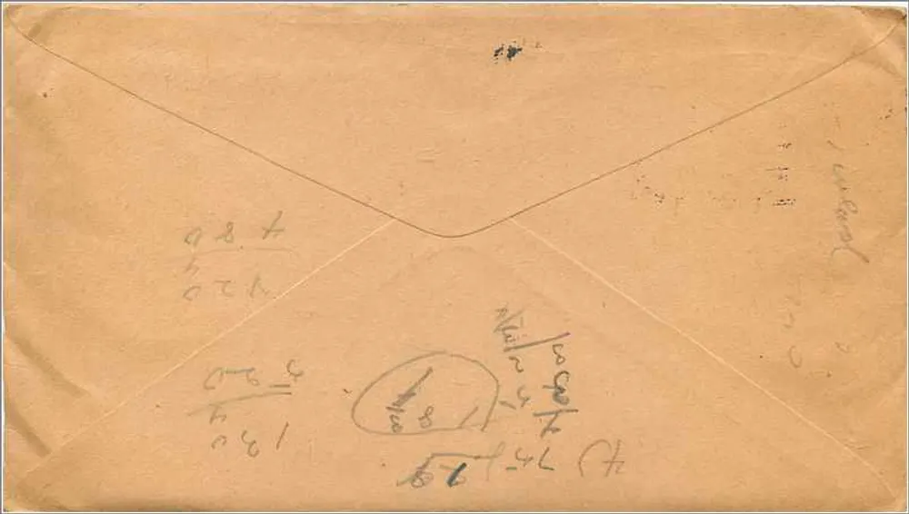 Chicago — Briefumschlag vom April 1910 — unbekannter Verlag, Seriennummer nicht sichtbar - Rückseite