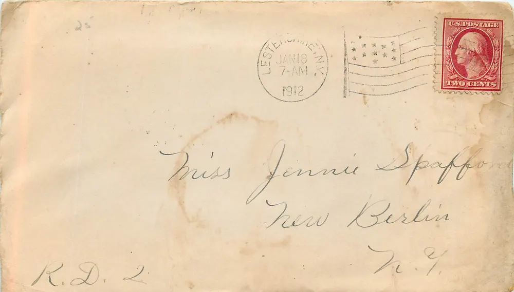 Lester, New York — Ansichtskarte datiert Januar 1912 — Verlag nicht sichtbar - Vorderseite