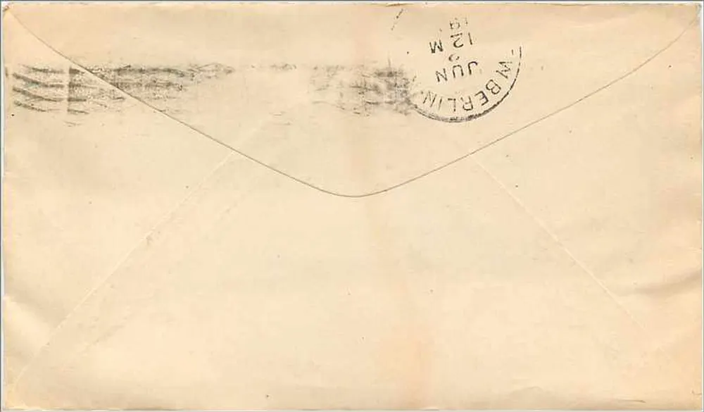 Brief aus Lestershire, New York — Miss Jennie Spafford, New Berlin, N.Y. — Verlag nicht sichtbar - Rückseite