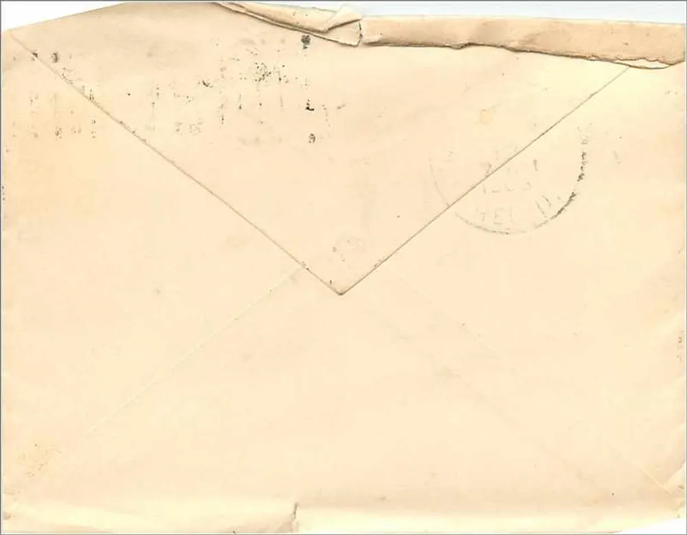 Ansichtskarte an Miss Myrtis J. Thayer in Milburn, N.J. — Briefmarke und Poststempel von Novi, Italien, 1905 - Rückseite