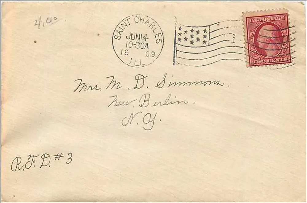 Saint Charles (Illinois) — Brief nach Berlin (N.Y.) — 2-Cent-Stempel - Vorderseite