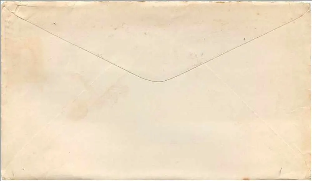 New York — Briefumschlag mit 2-Cent-Stempel und Bahnhofsstempel — Bahnhof T, N.Y. - Rückseite