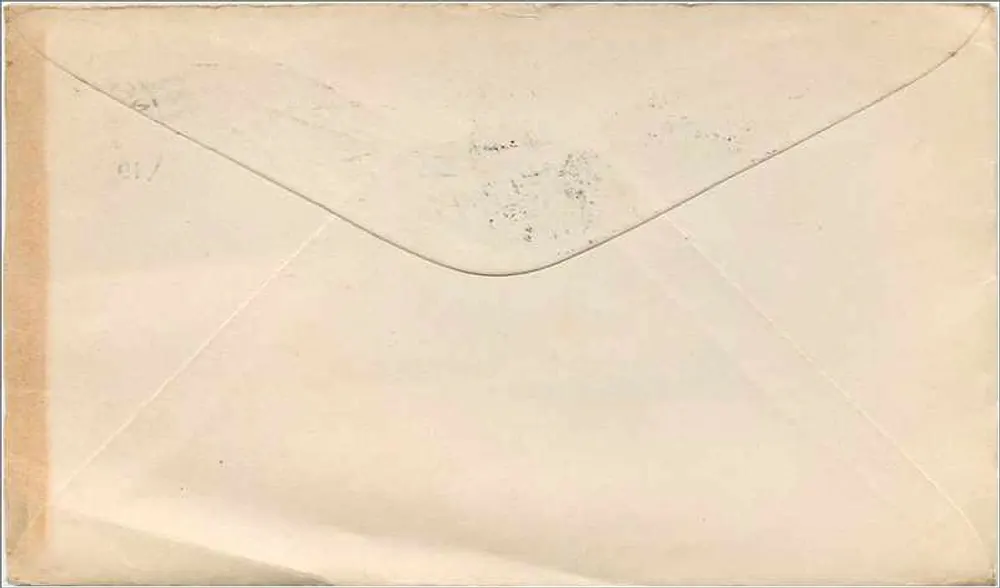 New York — Briefumschlag mit 2-Cent-Washington-Stempel — Station T, N.Y. - Rückseite