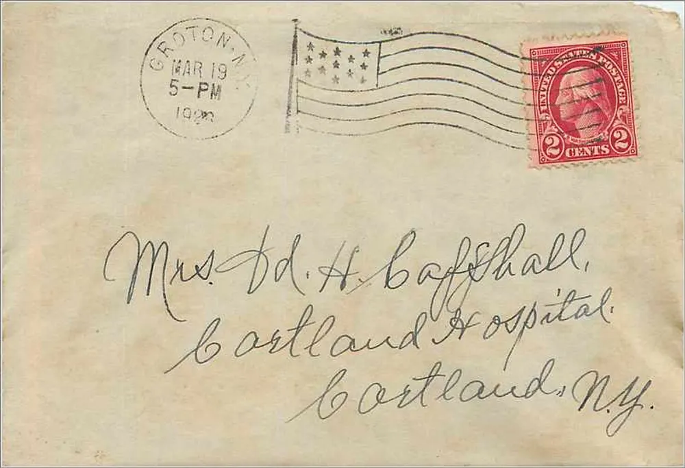 Amerikanische Karte — Graton, Massachusetts — 2-Cent-Stempel George Washington - Vorderseite