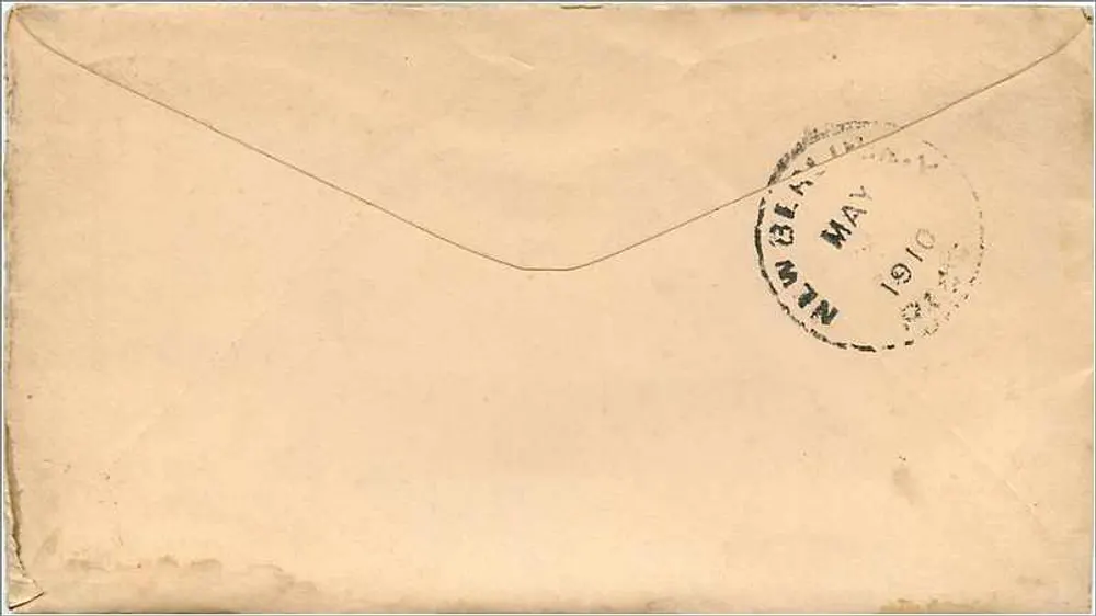 Ansichtskarte aus Middleport, N.Y. — 2-Cent-Stempel George Washington — an Miss Jennie Spafford in New Berlin, Chautauqua Co, N.Y. - Rückseite