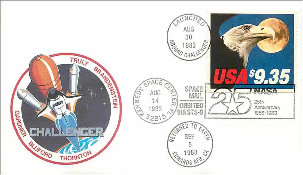 Challenger — Mission STS-0 — NASA 25. Jubiläum 1958-1983 — Kennedy Space Center - Vorderseite