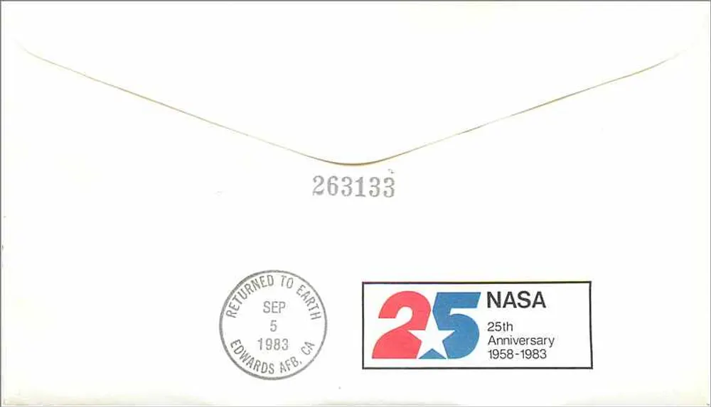 Challenger — Mission STS-0 — NASA 25. Jubiläum 1958-1983 — Kennedy Space Center - Rückseite