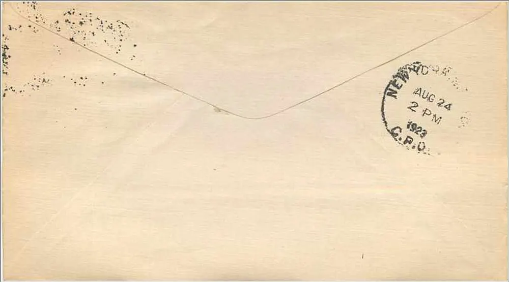 Luftpostkarte — W.C. Henry Philatelic Service, Los Angeles — Bestimmt für R.K. Thelue, New York - Rückseite