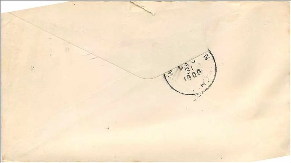 Concord, New Hampshire — Karte mit 1-Cent-Stempel George Washington — an den Town Clerk von Goshen, New York adressiert - Rückseite