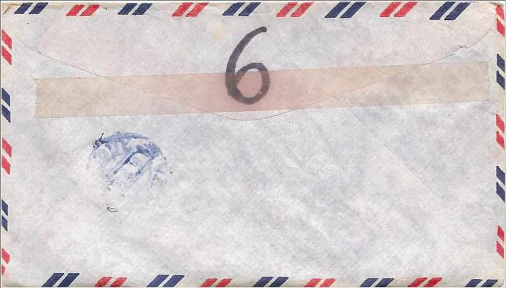 Jamestown, NY — Luftbrief an Pusan, Korea — U.S. Air Mail - Rückseite