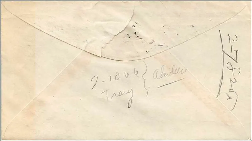 Tarjeta postal de Siracusa — Olmsted Van Bergen & Preston — destinada a Mr. Vincent Miller — sello 2 centavos 1925 - Reverso