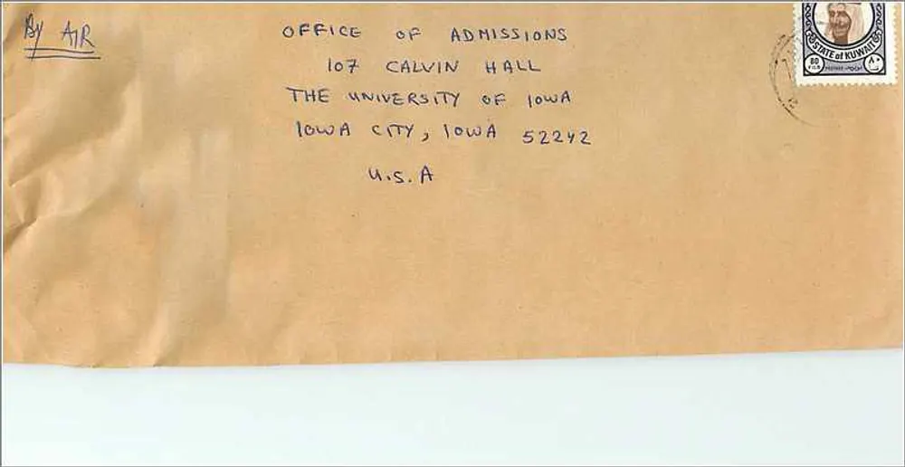 Umschlag nach Iowa City — University of Iowa — 10-Cent-Stempel - Vorderseite