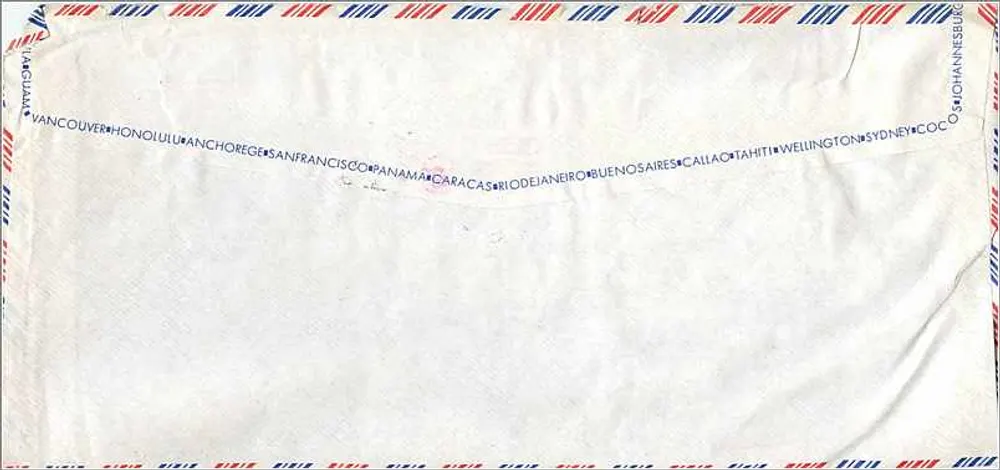 Luftpostkarte — Umschlag an die Universität Iowa — Verlag: Air Mail Singapore Hongkong - Rückseite