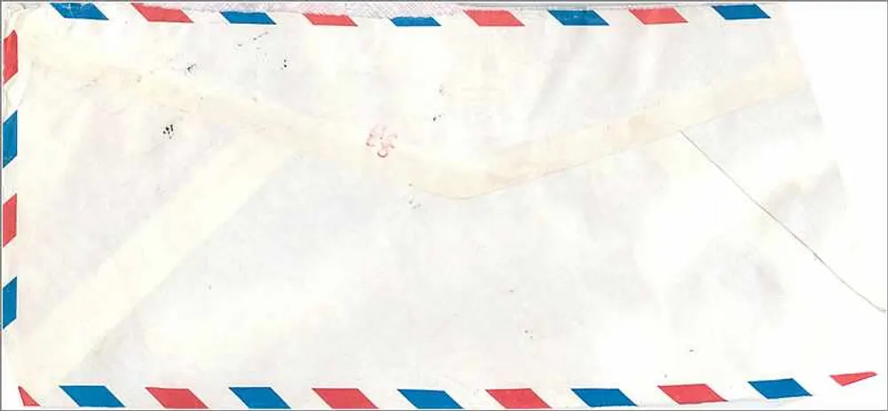 Korrespondenz aus Seoul — Korea — an die University of Iowa — 1960er Jahre - Rückseite