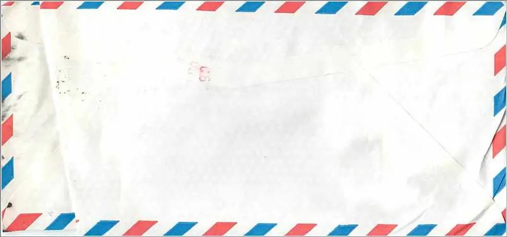 Luftpostkarte — Brief gesendet von Seoul, Korea, an die University of Iowa, Vereinigte Staaten — koreanische Briefmarken und Poststempel - Rückseite