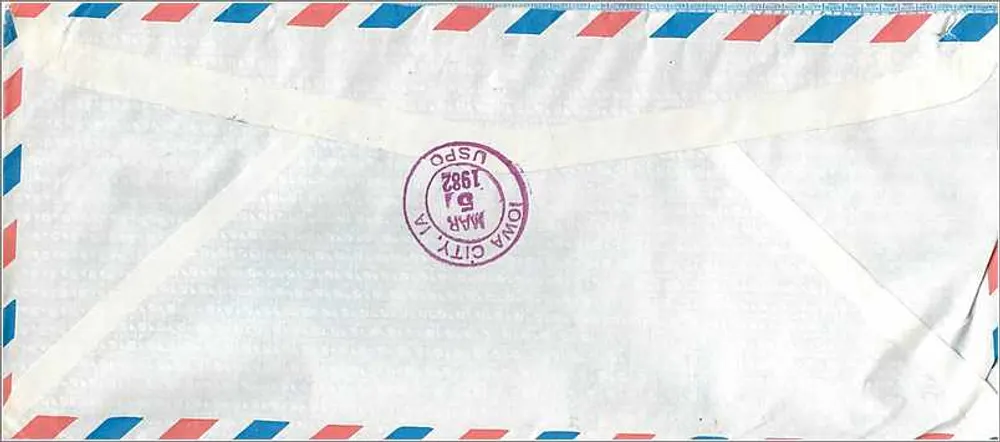 Luftpostkarte — Südkorea nach USA — 1982 - Rückseite