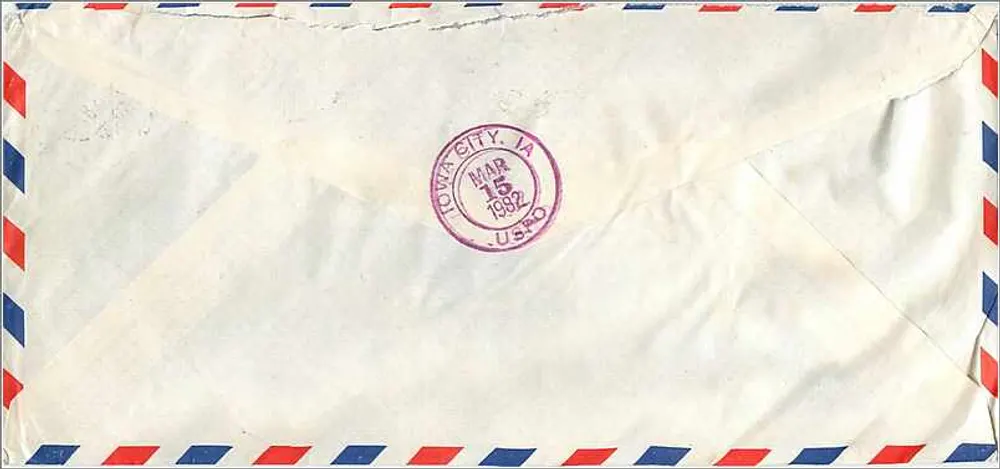 National Chung Hsing University — Taipei — Versand an die University of Iowa - Rückseite