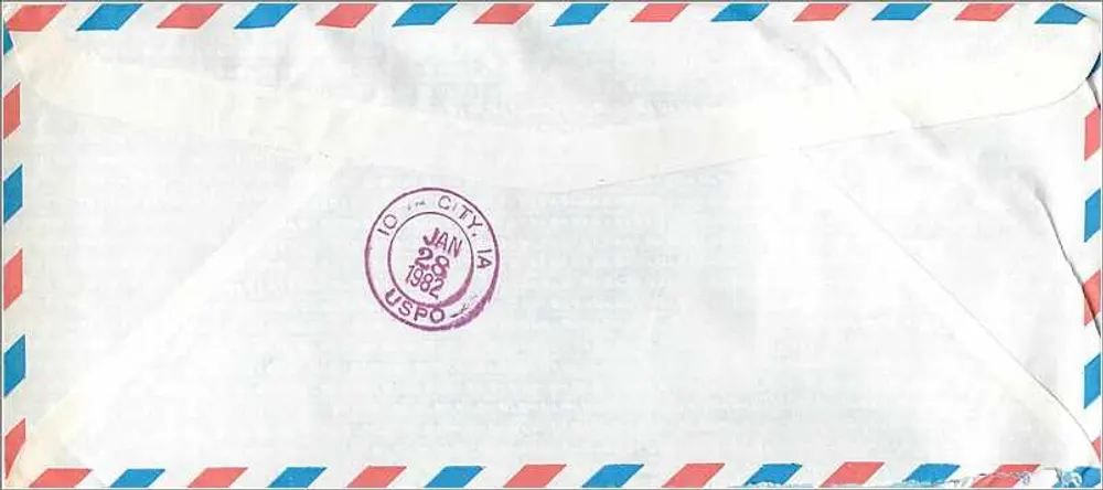 Sogang University — registrierte Luftpost an die University of Iowa — 1982 - Rückseite