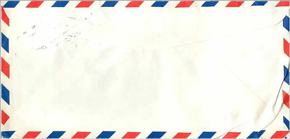 Luftpostkarte — Jachong Jung, Seoul, Korea — nach Iowa City, Vereinigte Staaten - Rückseite