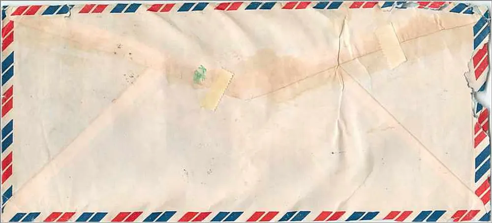 Bombay — Iowa City — indische Luftpostbriefhülle um 1960 - Rückseite