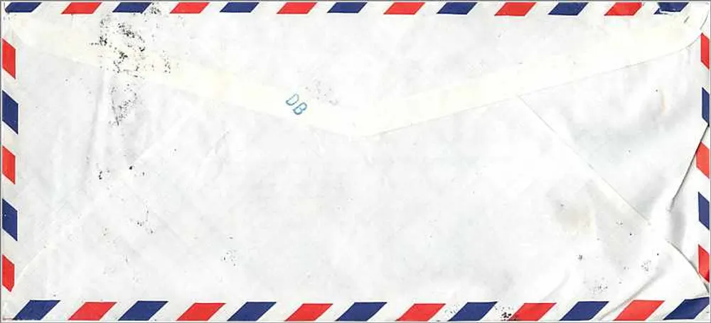 Luftpostbrief — National Tsing Hua University, Taiwan — an den University of Iowa, Vereinigten Staaten - Rückseite