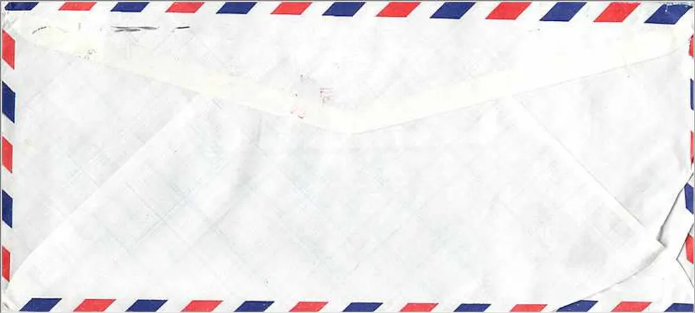 Luftpostbrief — Taipei, Taiwan — Office of Admissions, Calvin Hall, Universität Iowa — Stempel 20 Yuan - Rückseite