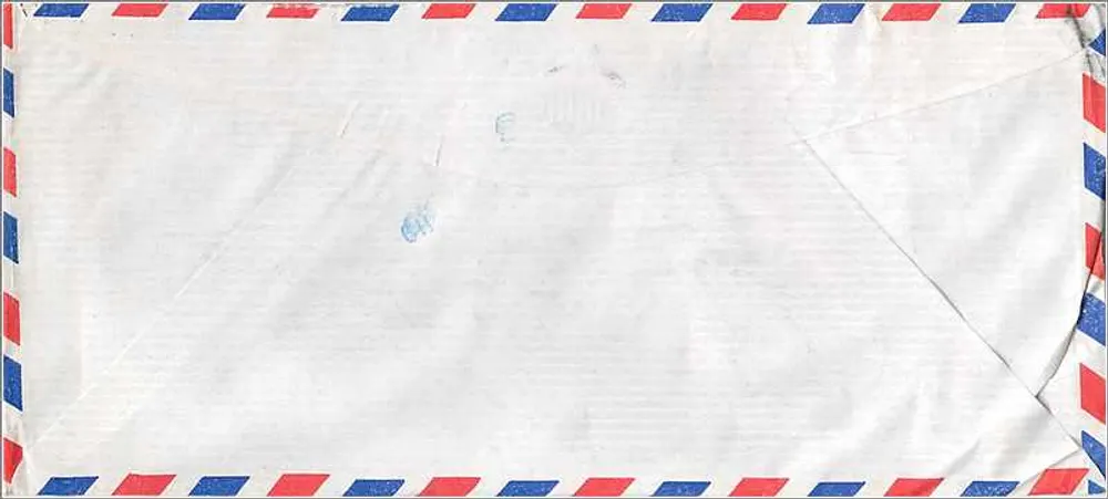 Luftpostbrief — Taiwan nach Iowa, Vereinigte Staaten — chinesische Briefmarken - Rückseite