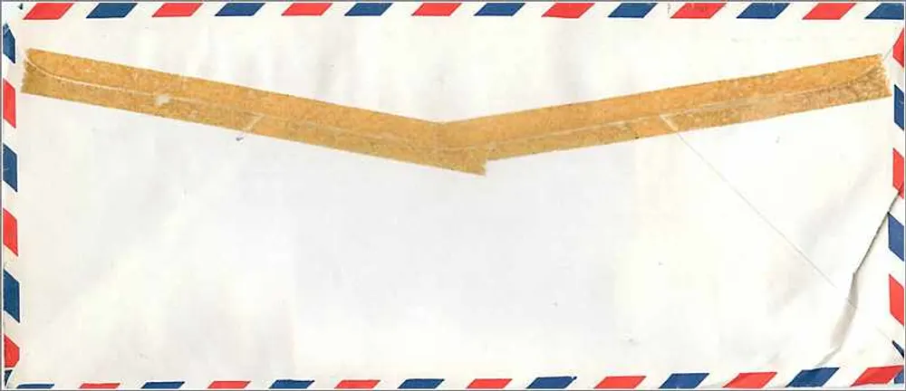 Antieke ansichtkaart — Brief van Zuid-Korea naar de Universiteit van Iowa — zegels en poststempel - Achterkant