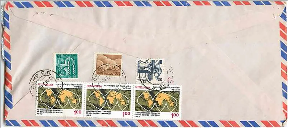 Luftpostkarte — 13. Internationaler Kongress der Wissenschaften — Indien 1969 — an die University of Iowa, Vereinigten Staaten - Vorderseite