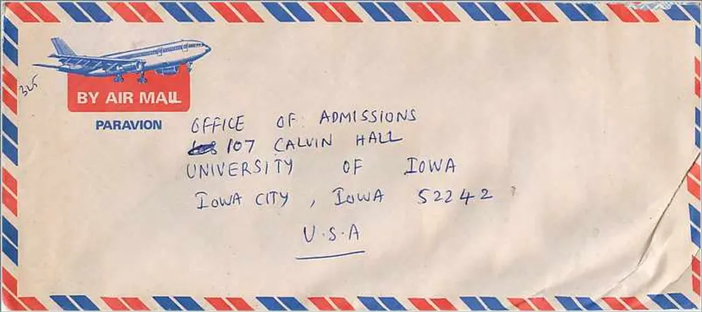 Luftpostkarte — 13. Internationaler Kongress der Wissenschaften — Indien 1969 — an die University of Iowa, Vereinigten Staaten - Rückseite