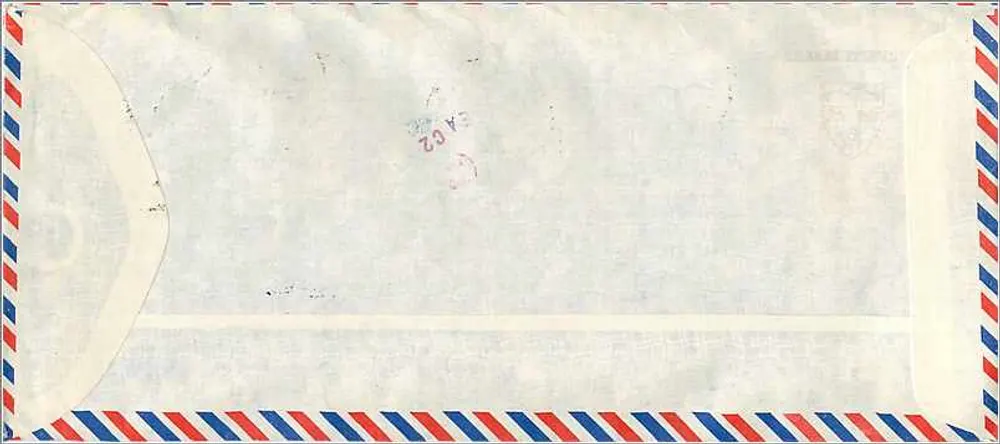 Universiti Malaya — Luftpost an die Universität Iowa — Briefmarken und Poststempel aus Selangor - Rückseite