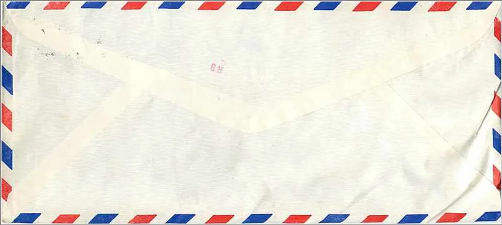 Taipei — Luftpost nach Iowa City — 18-Yuan-Stempel, Verlag: Republik China - Rückseite