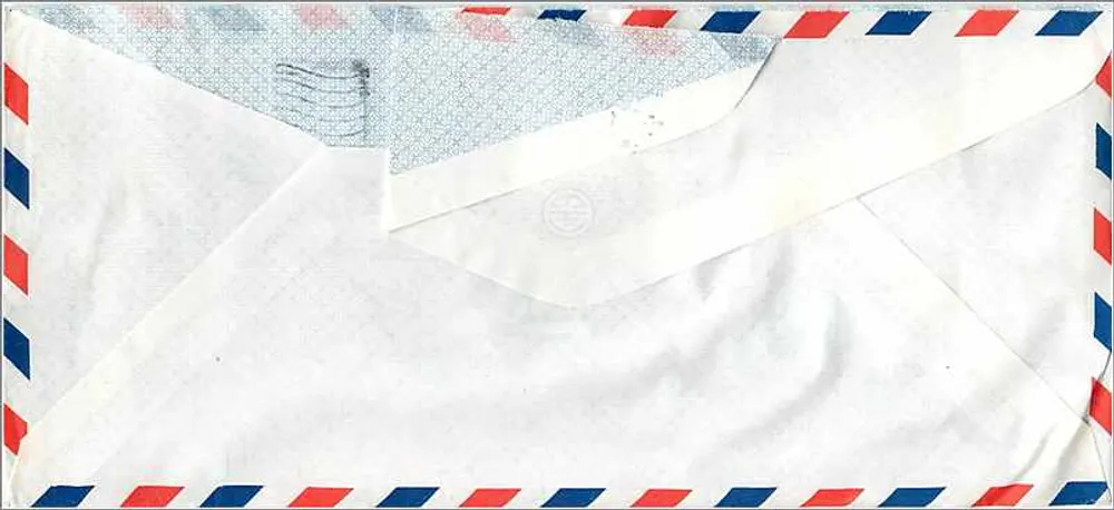 Luftpostbrief — Universität Iowa — Stempel der Republik China - Rückseite