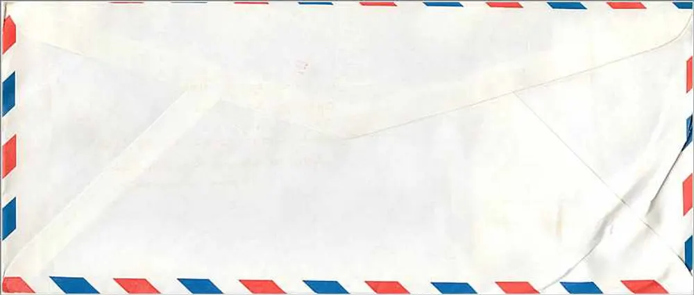 Luftpostbrief — Brief aus Seoul, Korea, um 1962 — Zulassungsamt der University of Iowa - Rückseite
