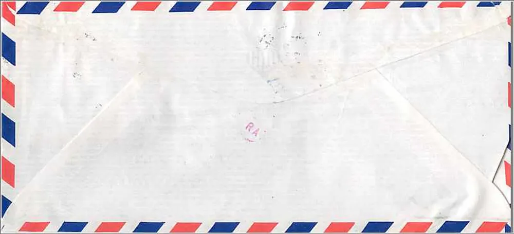 Luftpostbrief — Taiwan — Office of Admissions, University of Iowa - Rückseite