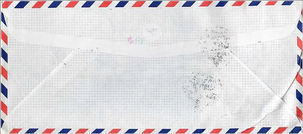 Luftpostbrief — chinesischer Stempel — an die Universität Iowa adressiert - Rückseite