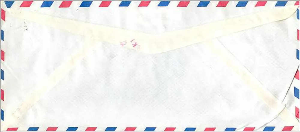 Bombay - Iowa City — Luftpostbrief für Hochschulzulassung — Verlag nicht sichtbar - Rückseite