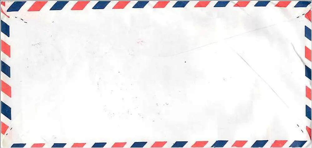 Luftpostbrief — Tainan, Taiwan — YU LIANG - Rückseite