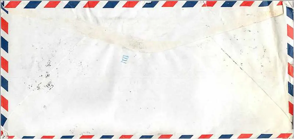 Luftpostbrief aus Taiwan — Zulassungsamt der Universität Iowa — 22.1.82 - Rückseite