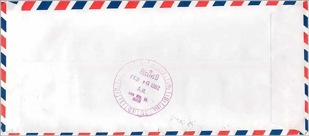 Luftpostkarte — Keelung, Taiwan — Universität Iowa, Iowa City, Vereinigte Staaten - Rückseite