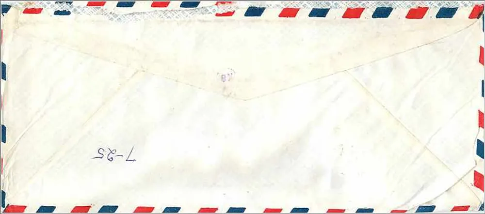 Luftpostbrief Hindustan-USA — Universität Iowa — Hindustan-Stempel - Rückseite
