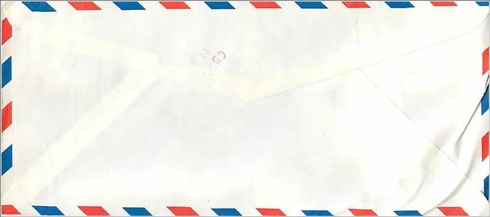 Luftbildkarte von Seoul — Korea — zum University of Iowa — Stempel 40 und 600 Won - Rückseite