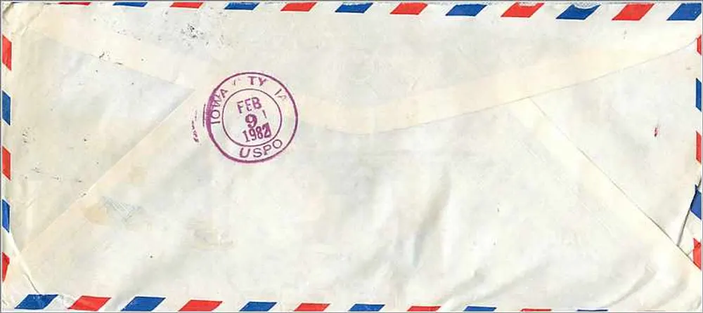 Taipei — Luftpost an die Universität Iowa — Stempel der Republik China - Rückseite