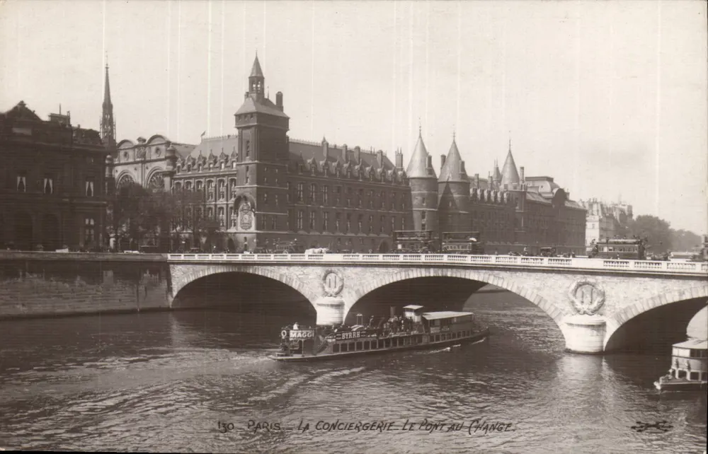 Parijs — De Conciergerie — De Pont au Change — uitgever Maggi, nr. 130 - Voorkant